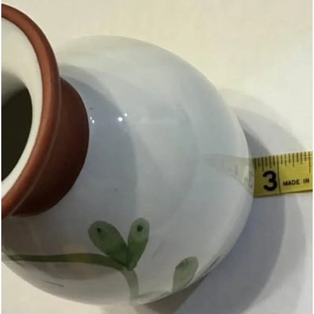 Emerson Creek Pottery 1991 Hand Painted Floral Vase‎ Bedford Virginia Terracotta